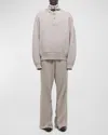 Helmut Lang Men's Funnel Neck Half-zip Sweatshirt Pullover In Stone