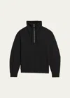 HELMUT LANG MEN'S FUNNEL-NECK ZIP-FRONT COTTON SWEATSHIRT