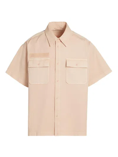 Helmut Lang Men's Garment-dyed Uniform Shirt In Brown