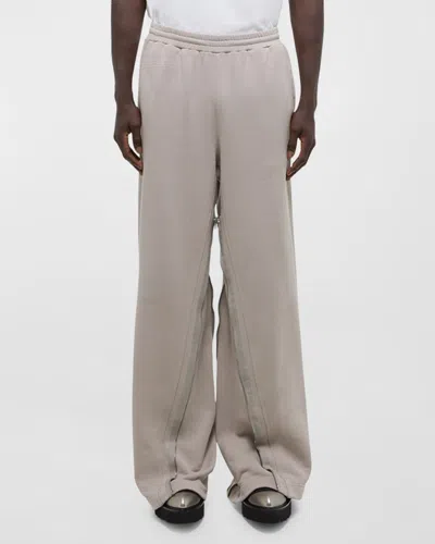 Helmut Lang Men's Gusset Cotton Sweatpants In Stone