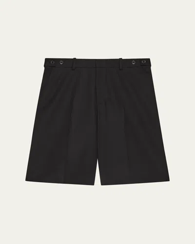 Helmut Lang Men's Hl001 Wool Waistband-tab Shorts In Black