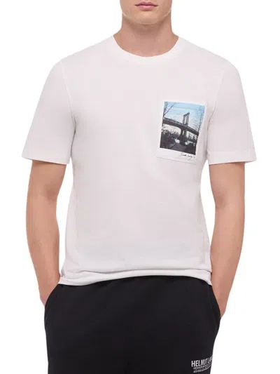 Helmut Lang Men's K-postcard Brooklyn Bridge T-shirt In White