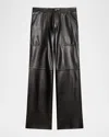 Helmut Lang Men's Leather Utlity Pants In Black
