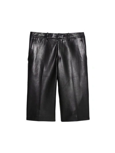 Helmut Lang Men's Leather Zip Shorts In Black