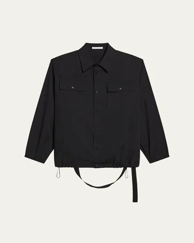 Helmut Lang Men's Light Military Uniform Shirt In Blk