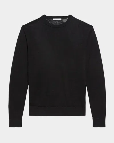 HELMUT LANG MEN'S LINEN LOGO LONG-SLEEVE TOP