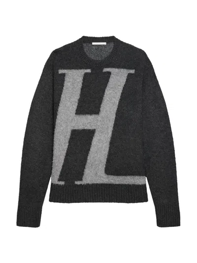 Helmut Lang Logo Crewneck In Gray