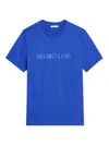 Helmut Lang Men's Logo Crewneck T-shirt In Cobalt