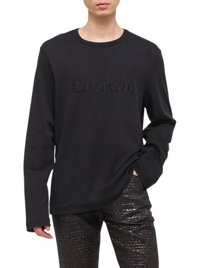 Helmut Lang Logo-embroidered Long-sleeved T-shirt In Black
