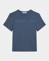 Helmut Lang Short Sleeve Logo Tee In Dp Sea