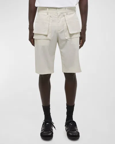 Helmut Lang Men's Long Cargo Shorts In Creme