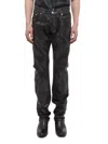 Helmut Lang Men's Low-rise Metallic Foil Denim Relaxed-leg Jeans In Black