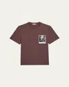 Helmut Lang Short Sleeve Pocket Postcard Tee In Brick