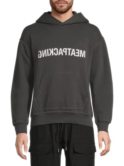 Helmut Lang Men's Meatpacking Cotton Hoodie In Black