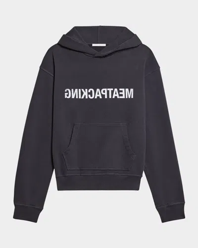 Helmut Lang X Maison Kitsune Cotton Hoodie In Grey