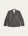 Helmut Lang Men's Melange Wool Asymmetric Blazer In Gry Melng