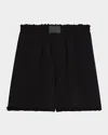 Helmut Lang Cotton Shorts With Back Pockets And Elastic Waistband In Black