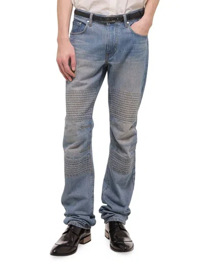 Helmut Lang Men's Moto Worker Jeans In Blue