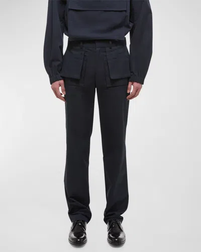Helmut Lang Men's Cotton-blend Straight-leg Cargo Pants In Navy