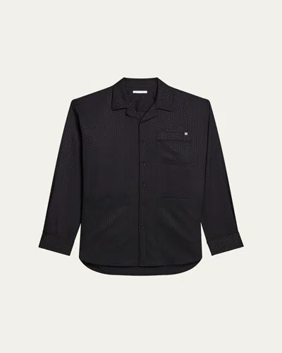 HELMUT LANG MEN'S OVERSIZED SATIN JACQUARD PAJAMA SHIRT