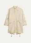 Helmut Lang Men's Paint Splatter Denim Parka In Ecru Painter