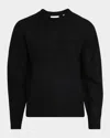Helmut Lang Boiled Merino Wool Crewneck Sweater In Black