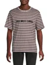 Helmut Lang Round Collar Logo T-shirt In Red Checkered