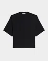 Helmut Lang Men's Pleated Crewneck T-shirt In Blk
