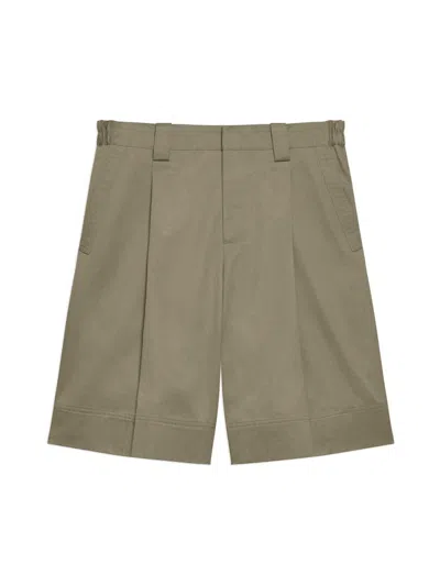 Helmut Lang Men's Pleated Relaxed-fit Chino Shorts In Brown