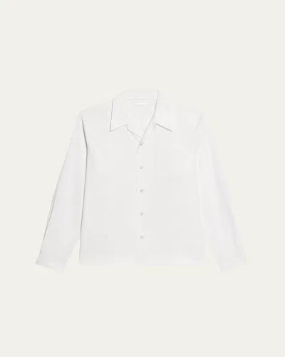 Helmut Lang Men's Poplin Summer Casual Button-down Shirt In White