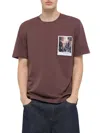 Helmut Lang Short Sleeve Pocket Postcard Tee In Purple
