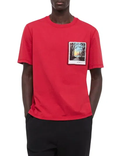 HELMUT LANG MEN'S POSTCARD COTTON CREWNECK T-SHIRT