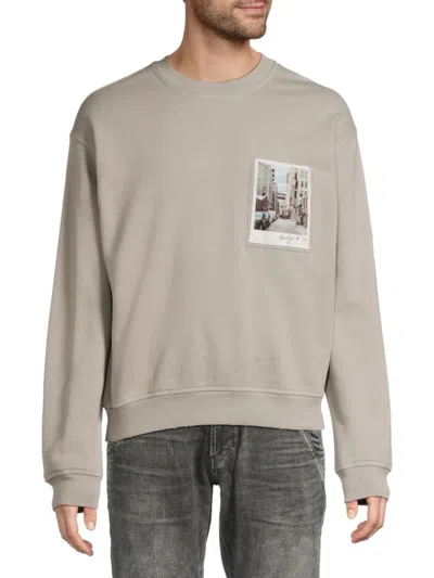 Helmut Lang Men's Postcard Cotton Sweatshirt In Gold
