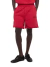 Helmut Lang Cotton Distressed Shorts In Burgundy