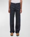 Helmut Lang Wide Leg Zip Carpenter Jeans In Raw Indigo In Raw Indigo