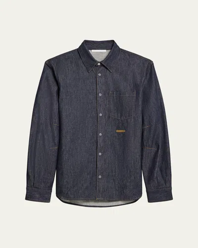 HELMUT LANG MEN'S RAW DENIM OVERSHIRT