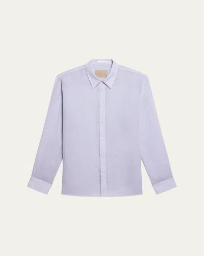 Helmut Lang Men's Relaxed Fit Linen Button-down Shirt In Blue