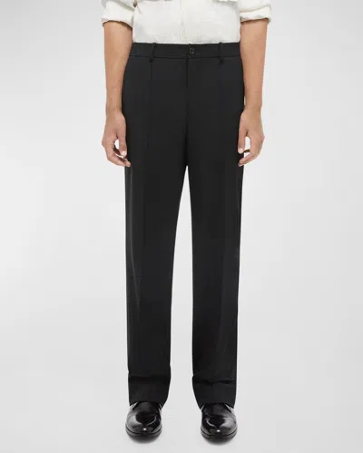 Helmut Lang Men's Relaxed Pintuck Trousers In Black