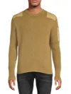 Helmut Lang Men's Rib-knit Cotton Crewneck Sweater In Brown