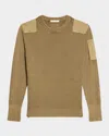 Helmut Lang Ribbed Military Sweater In Wrm Khk