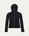 Helmut Lang Safety Convertible Merino Wool Rib Balaclava Cardigan In Black