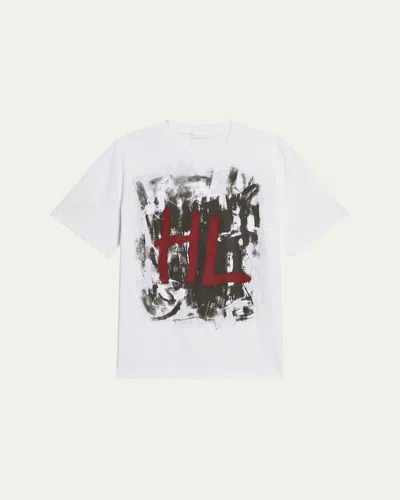 Helmut Lang Men's Scribble Hl-logo Crewneck T-shirt In Whbk