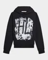Helmut Lang Black Scribble Hoodie In Bkwh