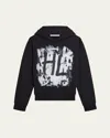 Helmut Lang Black Scribble Hoodie In Bkwh