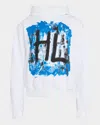 Helmut Lang Blue Scribble Hoodie In Whbl