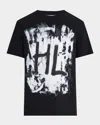 Helmut Lang Scribble Crew Neck Graphic Print Short Sleeves In Bkwh