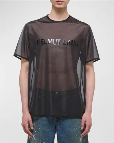 Helmut Lang Men's Sheer Logo T-shirt In Black