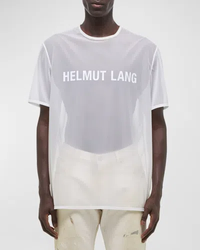 Helmut Lang Men's Sheer Logo T-shirt In White