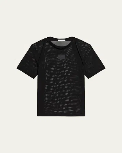 Helmut Lang Men's Sheer Stretch Mesh T-shirt In Black