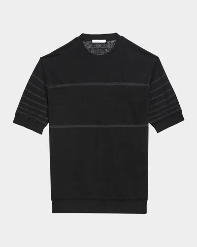 Helmut Lang Men's Sheer Stripe Linen T-shirt